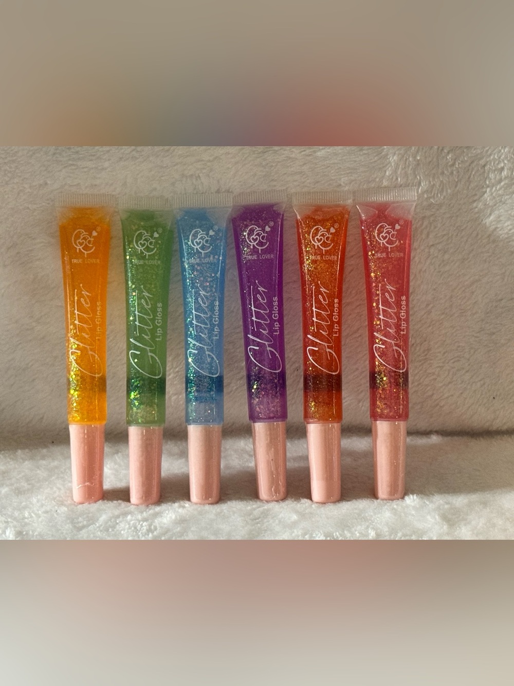 Glitter Lip Gloss - Yellow, Green, Blue, Purple, Red & Orange